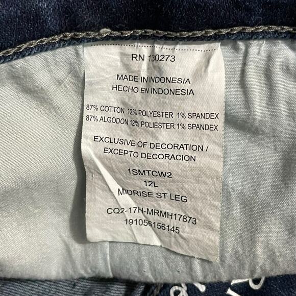 Riders by Lee Womens Jeans Size 12 Straight Leg Dark Wash Mid Rise Stretch Denim - Picture 7 of 10